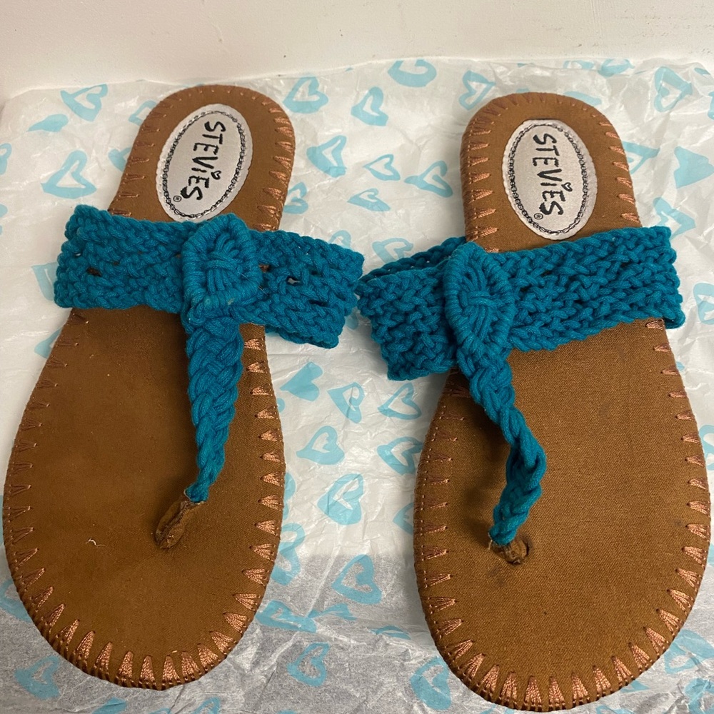 Girls Blue and Tan Stevie’s Sandals.